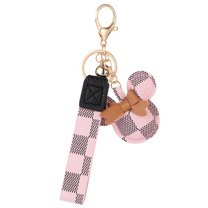 Nuevo estilo de lujo oso cuero llavero para mujer monedero bolso colgante coche llavero - Product Image 5