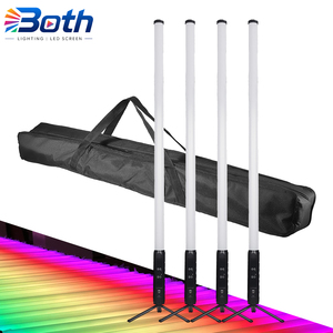 4pcs with bag Outdoor Battery Wireless <b>LED</b> Pixel Tube <b>Bar</b> 360 Degree RGBWA 5in1 APP Controlled Stage <b>Light</b> - Product Image 1