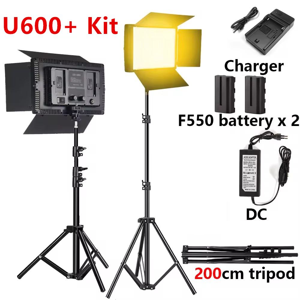 U600 PRO + trípode + F550Batteries * 2 + cargador * 1-Negro