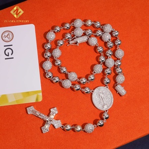 Collar de Diamantes Cultivados en Laboratorio ZUANFA, Cruz de Oro Blanco con Baño de Rodio, Certificado IGI, Lujoso, Unisex, para Uso Diario - Product Image 1