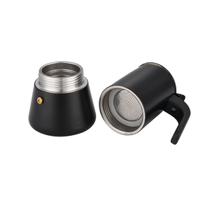 Cafetière à espresso Moka Pot en acier inoxydable noir et argent, style nouveau, compatible gaz, <span class=keywords><strong>induction</strong></span> et cuisinière, largement utilisée - Product Image 4