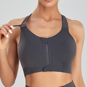 2025 presagio gran oferta correa trasera diseño moda sudor absorbente <span class=keywords><strong>cuatro</strong></span> vías estiramiento cremallera entrenamiento sujetadores deportivos señoras prendas de vestir - Product Image 2