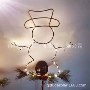 Solar Christmas <b>Tree</b> Light With Star Top And Pine Decorations Outdoor Garden Decoration Water Resistant <b>Led</b> Solar Powered - Product Image 2