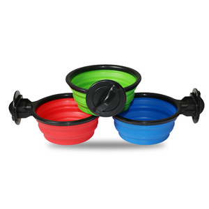 Wholesale Portable Solid Eco-Friendly Foldable Dog Bowl with 350ml Capacity Hanging on Pet <b>Cage</b> Slow Feeder <b>for</b> Dogs & <b>Cats</b> - Product Image 1