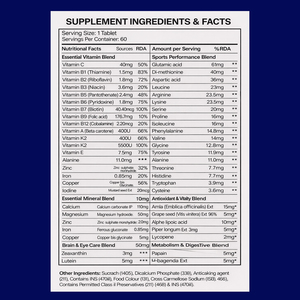 Multivitamines Naturelles 34 Complément 60+ Nutriments Certifié GMP Antioxydant Multivitamines 34 Comprimés Santé Sportive - Product Image 2
