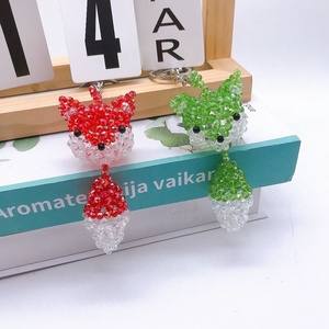 พวงกุญแจลูกปัดพลาสติกทรงเหลี่ยมลายการ์ตูนสัตว์ทำมือ DIY ลูกปัดอะคริลิกใส พวงกุญแจจิ้งจอกหางใหญ่น่ารัก - Product Image 1