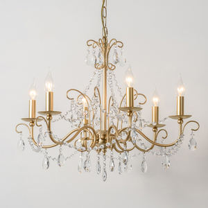 Candelabro de Cristal Cobre Vintage Estilo Clásico Americano de Lujo Francés para Restaurante Sala de Estar Hotel Dormitorio Lámparas Colgantes - Product Image 2