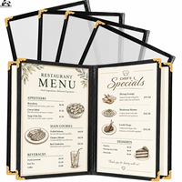 Pochettes de menu étanches en PVC transparent format lettre (8,5 x 11 pouces) pour 4 pages, 8 vues, pour restaurants et menus alimentaires