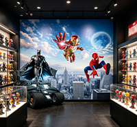 Papier peint mural personnalisé Superhero City, revêtement mural autocollant pour chambre de garçons, salle de jeux, décoration murale pour enfants