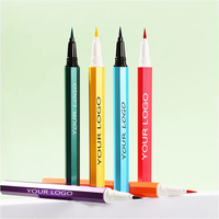 Stylo Eyeliner liquide à pointe feutre arc-en-ciel végétalien de marque privée à séchage rapide étanche pour les yeux sourcils emballage de boîte d'ingrédients minéraux