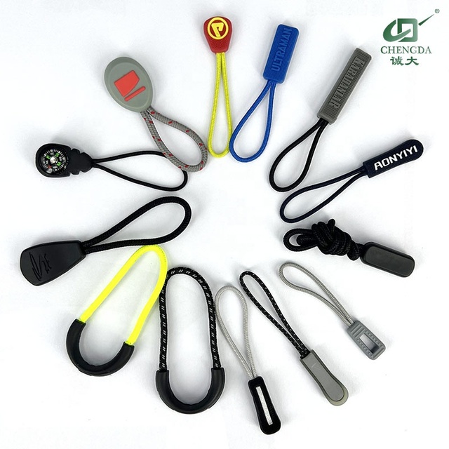 Newest Zipper Cord Puller Rapid Custom Colorful Soft Pvc Zipper Pull Clothing Rubber Plastic Silicone Cord Zip Pullers
