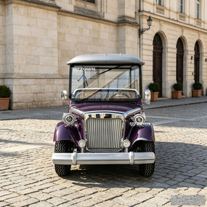 Voiture électrique rétro vintage à toit ouvert, véhicule de tourisme classique personnalisé pour la zone touristique côtière et les zones de balades en bord de lac - Product Image 1