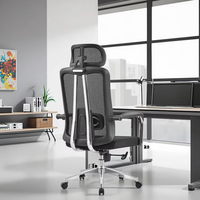 Chaise ergonomique moderne réglable en tissu maillé avec cadre en plastique, garantie 3 ans, échantillon gratuit, chaise en maille économique, pivotante à 3 positions avec verrouillage