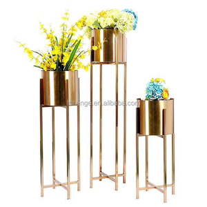 Hot Bán New Bắc Âu Phong Cách Giá Rẻ Vàng Nhà Máy Trong Nhà Nồi Sắt Kim Loại Vườn Cao Nhà Máy Chậu Hoa Đứng Cho Trang Trí Nội Thất - Product Image 4
