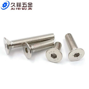 Tornillos de Cabeza Avellanada Jiu Fei Wu Jin M4 M5 M6 M8 M10, Niquelados, Métricos DIN7991, Grado 10.9, Acero al Carbono - Product Image 1