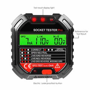 Digital <b>Socket</b> <b>Tester</b> Receptacle Detector with Red Light Test Result Indicator Outlet for GFCI / Standard 3-Wire 120V Receptacle - Product Image 3
