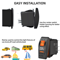 Interrupteur à bascule pour feux arrière 12V, interrupteur marche/arrêt 5 broches, interrupteur à bascule pour feux marins 24V pour Polaris RZR Can-Am ATV UTV Voiture Camion Camping-car