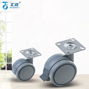 American grey 2.5 inch 60mm furniture castor universal Brake Flat adjustable moving roller trolley office chair wheels