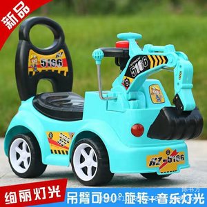 KZ-5166 Children's Twist Car Excavator Four Wheel Gliding Walker With Lights Music Baby Walking Toy Cartoon Plastic Unisex - Product Image 4