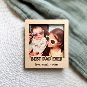 Customize Memory MDF Magnetic Photo Frames Family Fridge Magnet Photo Wooden Photo Frame with Magnet for Gift