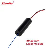 Module laser bleu ZhonNa 450nm BlueDot, DC 3V-5V, 10x30mm, tête en métal bronze, source photoélectrique, neuf, garantie 3 mois, 80mW