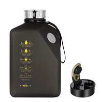 Bouteille d'eau carrée de 2.7 litres sans Bpa, sans fuite, pour le Fitness et le sport