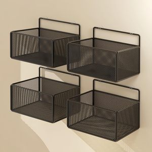 Wall-Mounted Punch-Free Shampoo Shelf for Bathroom & Kitchen - Square Iron Organizer for Drain Water <b>Bottles</b> and <b>Storage</b> <b>Rack</b> - Product Image 1
