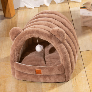 새로운 캐터필러 고양이 & 강아지 사계절 겨울용 따뜻한 폐쇄형 펫 침대 - Product Image 1