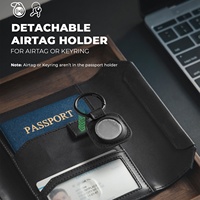 TILONSTAR TPW105 Organizer Dokumen Multi-Fungsi Desainer, Penutup Paspor dengan Slot AirTag dan Gantungan Kunci, Tempat Paspor RFID