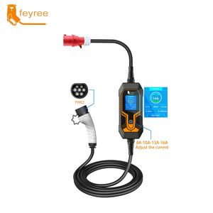 Cargador Rápido para Vehículos Eléctricos de 11KW para Tesla Model 3 con Pantalla y Control por Aplicación, Color Naranja Estéreo - Product Image 3