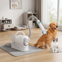 Kit aspiration animal 7 en 1 tondeuse chien chat coupe ongles peigne rechargeable silencieux portable acier inoxydable