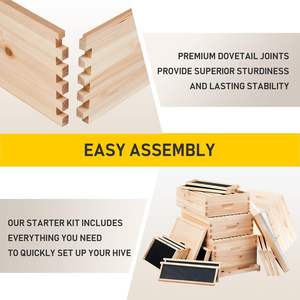 Fournisseur d'apiculture Kit de ruche Langstroth à 4 couches 20 cadres et fondations moyens et profonds et clous de reine en plastique - Product Image 6