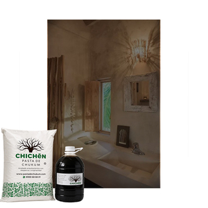 Enduit Chukum à texture naturelle pour murs et sols de salle de bain, meuble sous vasque intégré, finition architecturale pour salle de douche résidentielle moderne - Product Image 1