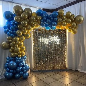 Inflatable Metallic Blue <b>Balloons</b> 35cm Long For Birthdays Parties <b>Decorations</b> - Product Image 5