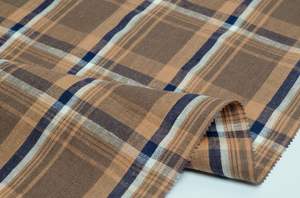 Haute qualité 1284 # tissu <span class=keywords><strong>de</strong></span> lin <span class=keywords><strong>français</strong></span> naturel 100% lin à la mode fil teint rayure vérifier pour hommes chemises filles vêtements - Product Image 3