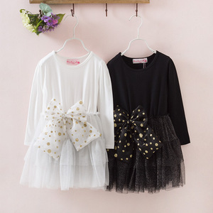 Wholesale Children Clothing Wear Long Sleeve Party Dress With Bow for Kids Baby Girls From China Supplier - Product Image 1