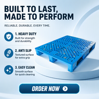 Grille de drainage simple face en plastique Euro HDPE, palette à séchage rapide, empilable, pour zones industrielles humides, entrepôts et chambres froides