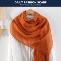 Foulard Hijab Surdimensionné 180x90cm en Viscose Froissée Couleur Unie avec Franges Cils pour Femmes Musulmanes, Châle Vente en Gros Sur Mesure 1010B