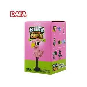 Caixa cega de animais série surpresa agradável, bloco de construção e copo de biscoito de chocolate para crianças