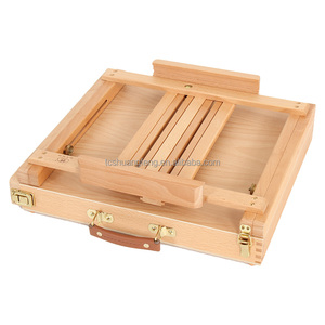 Caballete de mesa de estudio-Caballete de <span class=keywords><strong>artista</strong></span> de madera de haya maciza ajustable y caja de bocetos con almacenamiento para lienzos de hasta 34 "de alto W05B - Product Image 6