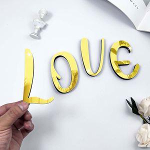 Autocollant mural en lettres anglaises de 10 cm, lettres en acrylique, décoration de la maison, autocollant mural en lettres d'alphabet en miroir 3D - Product Image 4