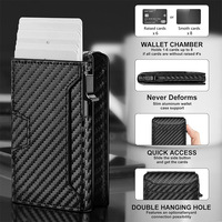 Dompet Kartu Kredit Minimalis Pria Tipis Berbahan Aluminium Anti RFID dengan Penutup Kulit PU