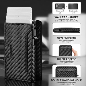 Portafoglio Minimalista da Uomo in Alluminio con Protezione RFID e Copertura in Pelle PU - Product Image 4