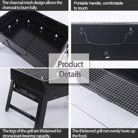 Barbecue au charbon de bois portable pliable 17 pouces, barbecue compact de table, petit barbecue pour l'extérieur