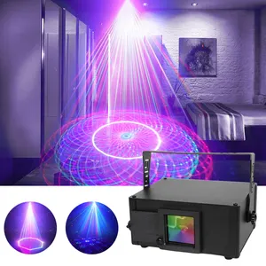 Disco dj lumière contrôle du son 3d laser projecteur lampe rgb laser cube dmx musique lumière dj fête équipement pour piste de danse