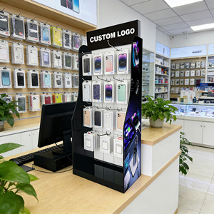 Desktop Acrylic USB Cable Mobile Charger Display Stand LED Light Locked Door Cellphone <strong>Accessories</strong> Display Stand Shop-retail - Product Image 1