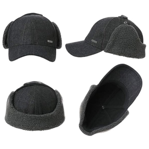 Casquette de baseball d'hiver en mélange de <span class=keywords><strong>laine</strong></span> avec cache-oreilles en polaire, doublée en polaire, pour grandes tailles XL/<span class=keywords><strong>XXL</strong></span>/XXXL - Product Image 3