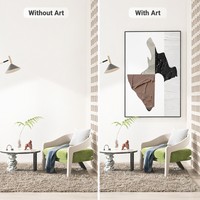 Peinture abstraite grand format à rayures, faite à la main sur toile, style Wabi Sabi nordique, encadrée, prête à accrocher, vente en gros, tableaux et arts muraux