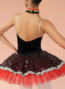Usine de haute qualité <span class=keywords><strong>noir</strong></span> riche velours Sequin rouge rigide Tulle danse Ballet <span class=keywords><strong>Tutu</strong></span> Costumes - Product Image 3