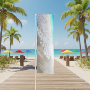 Bandera de playa con plumas impresa a medida CCH - pancarta publicitaria para eventos al aire libre - Product Image 1